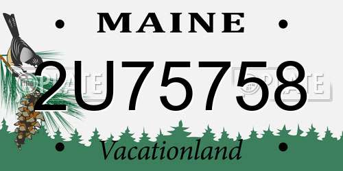 2U75758 Maine License Plate