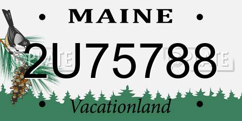 2U75788 Maine License Plate