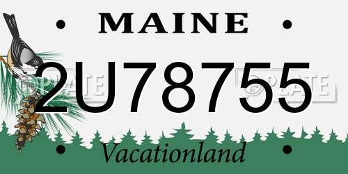 2U78755 Maine License Plate