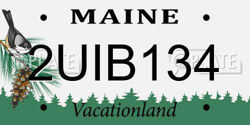2UIB134 Maine License Plate