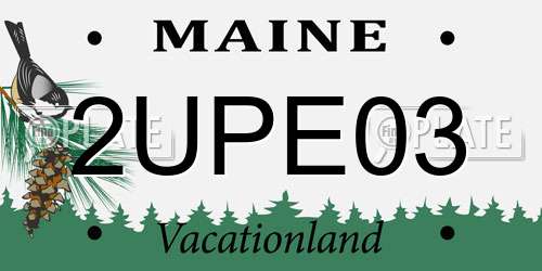 2UPE03 Maine License Plate