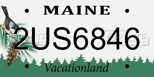 2US6846 Maine License Plate