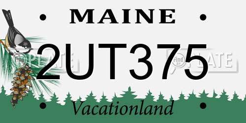 2UT375 Maine License Plate