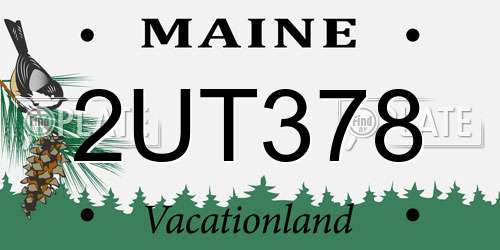 2UT378 Maine License Plate