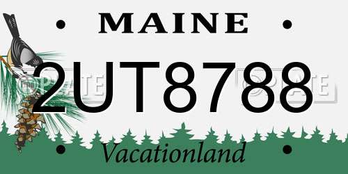 2UT8788 Maine License Plate