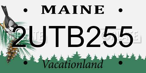 2UTB255 Maine License Plate