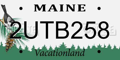2UTB258 Maine License Plate