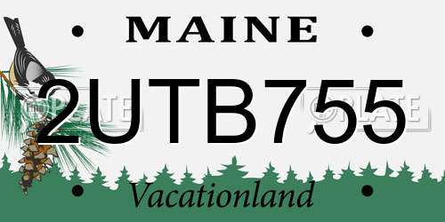 2UTB755 Maine License Plate