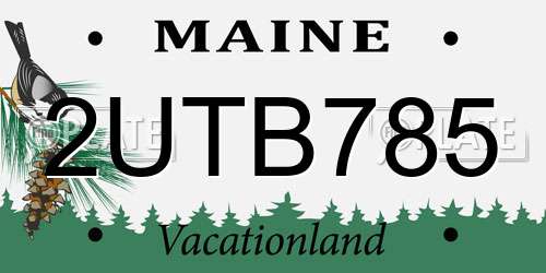 2UTB785 Maine License Plate