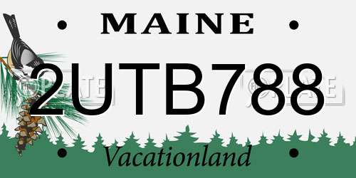 2UTB788 Maine License Plate