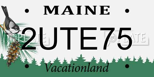 2UTE75 Maine License Plate