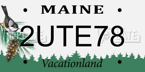 2UTE78 Maine License Plate
