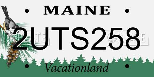 2UTS258 Maine License Plate