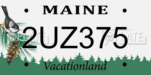 2UZ375 Maine License Plate