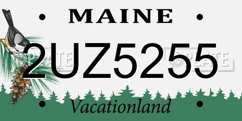 2UZ5255 Maine License Plate