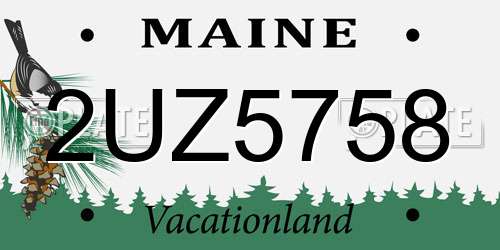 2UZ5758 Maine License Plate