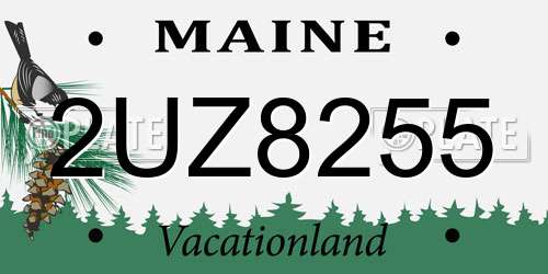 2UZ8255 Maine License Plate