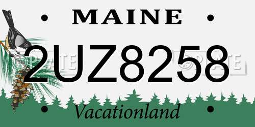 2UZ8258 Maine License Plate