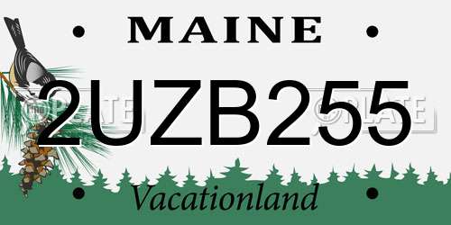 2UZB255 Maine License Plate