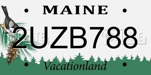 2UZB788 Maine License Plate