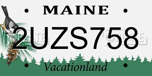 2UZS758 Maine License Plate