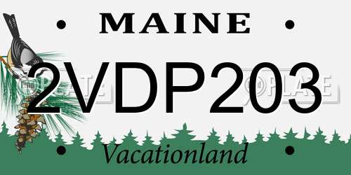 2VDP203 Maine License Plate
