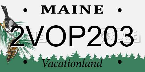 2VOP203 Maine License Plate