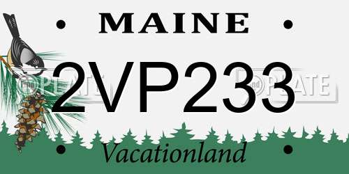 2VP233 Maine License Plate