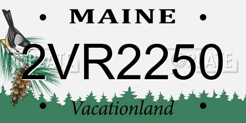 2VR2250 Maine License Plate