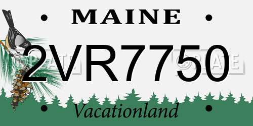 2VR7750 Maine License Plate