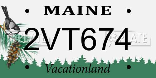2VT674 Maine License Plate
