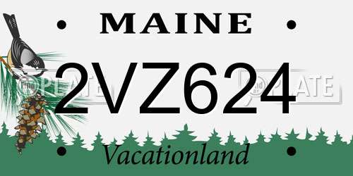2VZ624 Maine License Plate