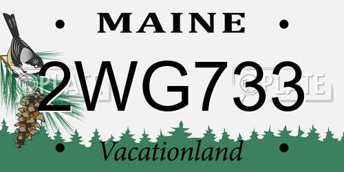 2WG733 Maine License Plate