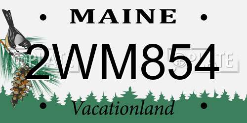 2WM854 Maine License Plate