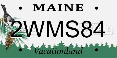 2WMS84 Maine License Plate