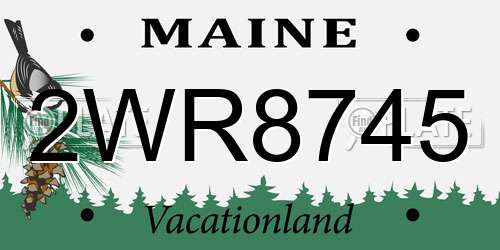 2WR8745 Maine License Plate