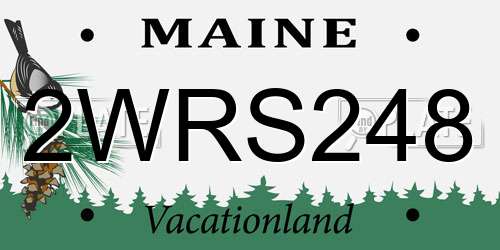 2WRS248 Maine License Plate