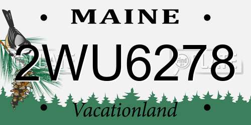 2WU6278 Maine License Plate