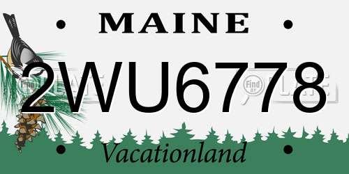2WU6778 Maine License Plate