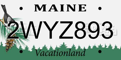 2WYZ893 Maine License Plate
