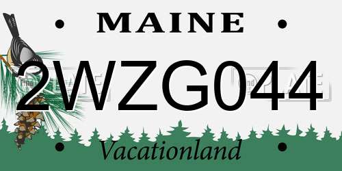 2WZG044 Maine License Plate