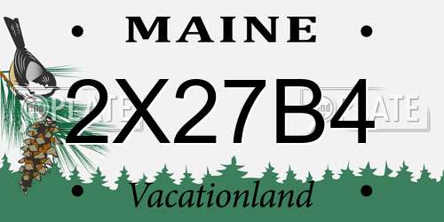 2X27B4 Maine License Plate