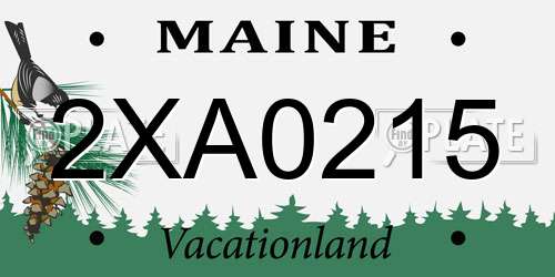 2XA0215 Maine License Plate