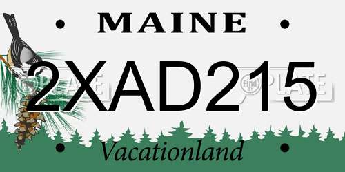 2XAD215 Maine License Plate