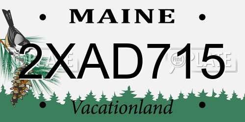 2XAD715 Maine License Plate