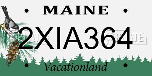 2XIA364 Maine License Plate