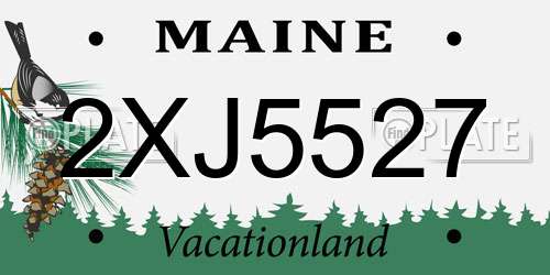 2XJ5527 Maine License Plate