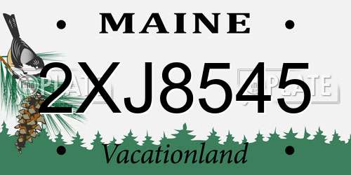 2XJ8545 Maine License Plate