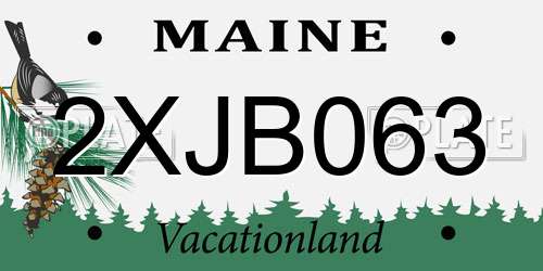 2XJB063 Maine License Plate