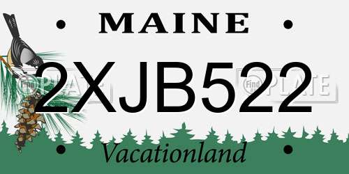 2XJB522 Maine License Plate
